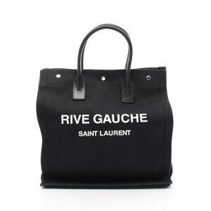 Saint Laurent Paris Rive Gauche tote bag canvas leather black